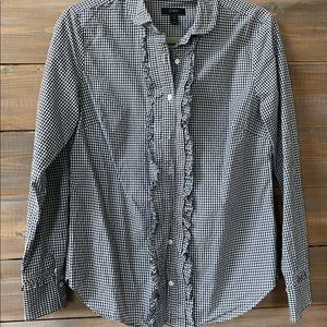 J Crew gingham button down shirt